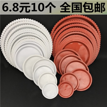 20 resin flower pot tray thickened round imitation ceramic flower tray Plastic water tray Bottom bonsai bottom tray Basin pad