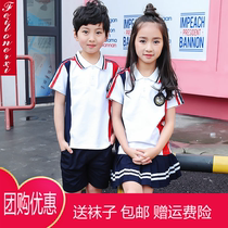 Kindergarten garden clothes summer suits new primary school uniforms summer childrens cotton short-sleeved sportswear