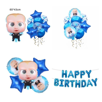 Bossbaby baby party Decorative Cartoon Baby Doll Owner Aluminum Foil Transparent Polo Dot Balloon Living-room
