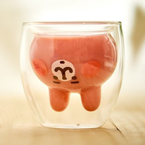 High Face Value Creative Cartoon Bunny Rabbit Double Glass Cup Children Home Coffee Milk Send Gift Water Glass