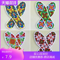 (Buy 3 get 1)(flower type optional without fading) Thick cross stitch insole semi-finished products supply pinhole printing