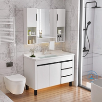 Bathroom cabinet combination wash table small apartment toilet washbasin floor standing modern simple bathroom