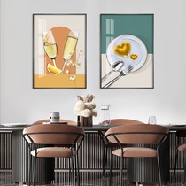 Restaurant Decoration Painting Modern Minimalist Dining Room Table Hanging Painting Nordic Living Room Light Lavish Personality Fresco Wine Glass Double