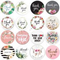 500Pcs roll Floral Thank You Sticker Paper Label Stickers