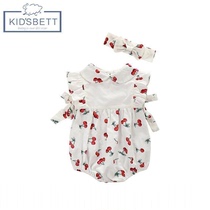 kidsbett baby clothes summer girl baby ha dress cherry short sleeve climbing suit one-piece suit