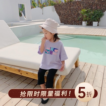 Cookiesbaby custom baby dress 2019 spring new print flared sleeves loose mid-sleeved T-shirt top tide