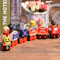Baby wooden bread car toy Magnetic combination set Fun train 1-2-3 years old