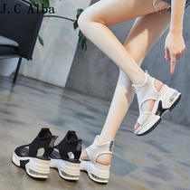 Summer thick bottom sandals women 2022 new internet red 100 hitch fish mouth Fashion casual heightening with womens shoes