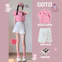 Summer 2022 New salt Department wears a light skillet small sub-display high reduction age display slim short skirt and two suit women