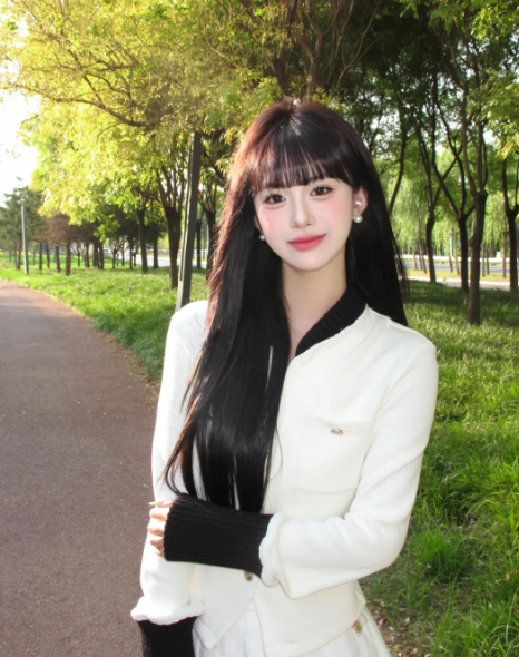 真我黑长直漫画齐刘海假发套 全真发整顶设计 自然隐形无痕贴合 长发飘逸顺滑