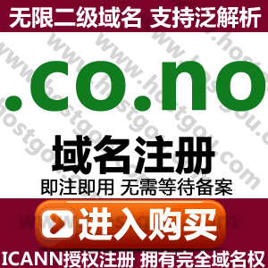   co no domain name registration supports pan-resolution 2-digit domain names can be noted foreign trade Norway website purchase application