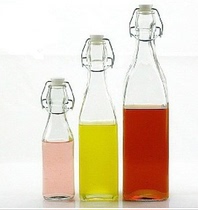 Glass wine bottle Transparent glass cold water bottle High white material bottle Sealed home-brewed juice beverage bottle