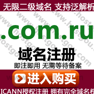 com ru domain name registration supports pan-resolution unlimited second-level domain rice Russian company website purchase