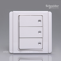 Schneider Metropolis E3000 series 10A with LED indicator horizontal large Press Board triple single control switch White White