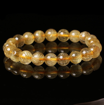 Brazils new spot new natural yellow crystal bracelet gold wire hair titanium Crystal mens and womens wrist chain