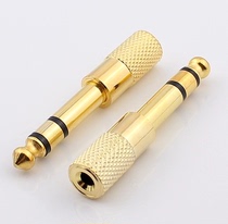 Gold-plated audio metal conversion connector 6 5mm dual-channel male head to 3 5 holes (female head) size interchange