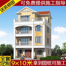 European-style three-and-a-half-story villa drawings Rural self-built house design drawings Building construction drawings Housing plan drawings Rural