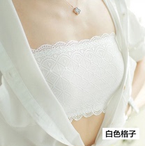 Spring Summer Without Shoulder Strap Wrap chest Short Thin Anti Walking Light Lace Smear Black Beating Bottom Underwear Without Chest Cushion