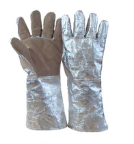 Aluminum foil gloves cowhide aluminum foil insulated gloves 1000 degrees radiant heat gloves