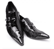 Daily Korean version of youth mens shoes pointed toe British style casual heightened leather shoes fashion personality trend genuine leather shoes