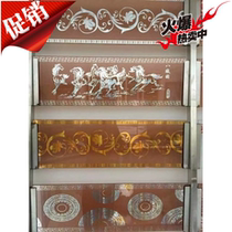 Glass waistline wardrobe door waist sliding door belt hollow door square bar flat grid strip sliding door flat door flower