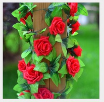 Simulation flower fake flower green leaf rattan decorative vine string Korean rose vine simulation rose vine