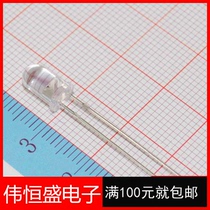 Light-emitting diode 5mm long foot round toe bright white red (100 pcs)