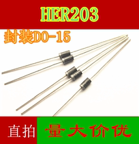 New original HER203 Ultra Fast Restore Diode DO-15 New 2A 200V spot