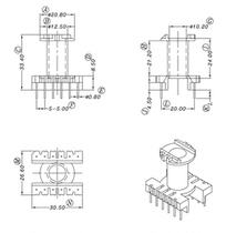 ERL28 high frequency magnetic core vertical skeleton 6 6 ERL2834