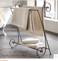 Wrought iron towel rack floor bathroom rack bath towel rack bathroom storage rack special price
