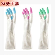 Kitchen laundry latex rubber dish brush bowl housework gloves warm extended waterproof and durable