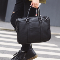 European and American leather Hand bag business bag casual fashion shoulder shoulder bag mens briefcase trend computer bag