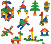 Small block shaped building blocks Plastic parquet with large grain children Puzzle Force Kindergarten Snowflake piping Toys