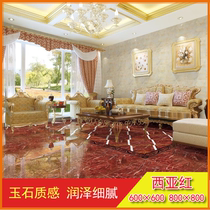 Living Room Bedroom Floor Tiles Full Throw Glazed 600800 Interior Restaurant Hall floor Brick Background Wall Siya Red