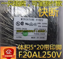 5 * 20mm glass tube fuse 20A F20AL250V Fast break 5 * 20 fuse tube