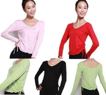 Adult long sleeve round collar with lace on both sides with lace dance practice Costume Square Dance New Blouses Latin dance costumes