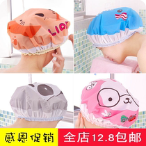 Adult waterproof shower cap Womens cartoon pattern bathing headgear shower cap Lady waterproof shower cap wash cap cap cap shower cap