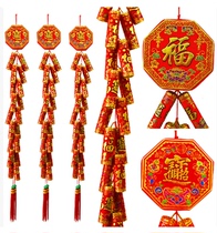 Spring Festival New Years Day firecracker string pendant New Year firecracker hanging decoration simulation festive supplies shopping mall decoration firecracker string