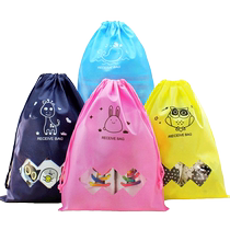 Travel drawstring sports shoes bag finishing underwear set organizer cartoon cute non-woven transparent corset bag