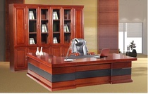 Office furniture Paint solid wood leather boss table President table Simple fashion large desk table and chair Modern supervisor table