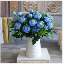 6 fork spring color Tea Rose 6 color European high-grade simulation flower simulation plant simulation flower bouquet simulation flower