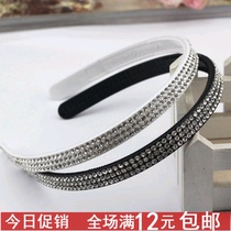 Korean version rhinestone hairband female fine black white crystal headband handmade simple cute headdress hairpin wholesale