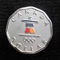 2010 Vancouver Winter Olympics Badge Canadian Coin Badge Canadian Dollar badge