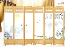 Chinese mobile folding screen Four-fan screen Six-fan screen Wind Mountain Water figures Flowers Screen Business Home Screen