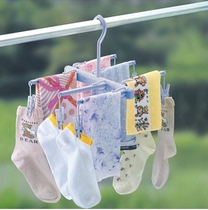 Japan multifunction rotatable folding plastic drying rack interior hanger indoor small towel socks clip