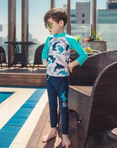  Korean childrens split swimsuit Shark boys long-sleeved trousers sunscreen two-piece boys and children diving swimsuit