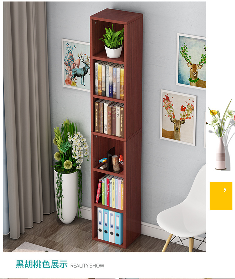 Tiết kiệm không gian tủ sách nhỏ gọn tủ khóa kết hợp đơn giản của cuốn sách tùy chỉnh hiện đại cho trẻ em nhiều lớp tủ hẹp - Buồng tủ nhựa giá rẻ