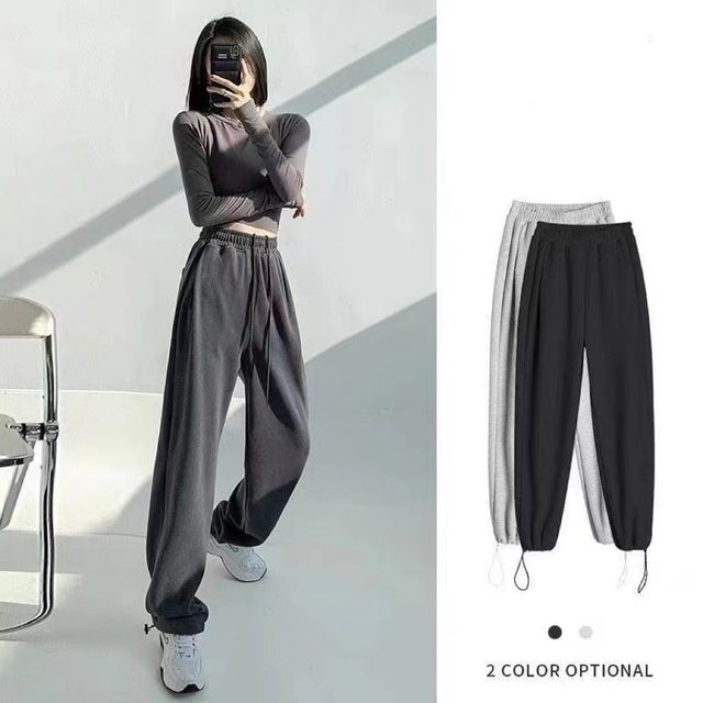 Autumn and winter velvet and thickened sweatpants for small people, loose wide-leg pants tops~yukahouse cool purple~Dec2 pants