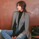 2022 autumn and winter Korean version new product European and American splicing mid-length slim-fitting shawl-style cape suit jacket women's OL style