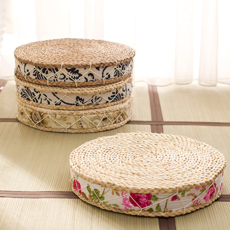 Straw futon cushion Tatami mat cushion Straw mat Japanese meditation mat Meditation mat Floor Household cushion